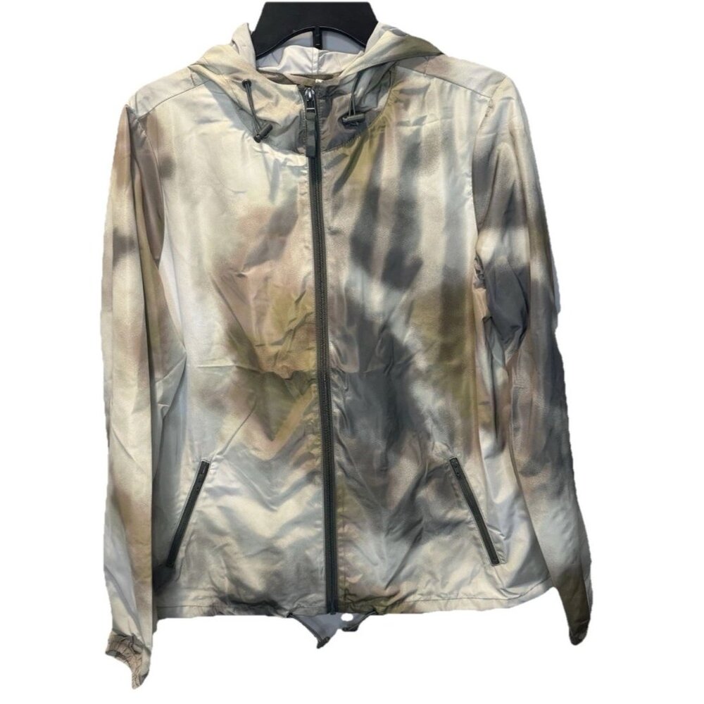 Centrigrade Olive Water Resistant Packable Hooded Full Zip Rain Jacket S NEW